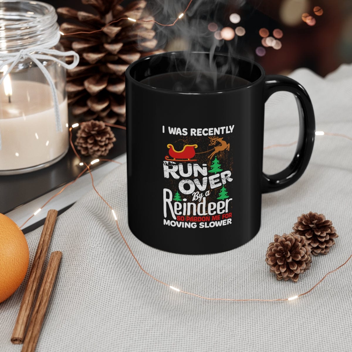 Grandma Got Run Over By A Reindeer (The Day After) 11oz Black Mug